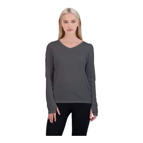 Denali Performance Women's Long Sleeve Bonita V-Neck T-Shirt w/UPF 50+ ProtectUV XL Smoke Cover