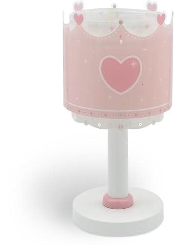 Veilleuse enfant rose avec couronne de princesse pour l'histoire du soir