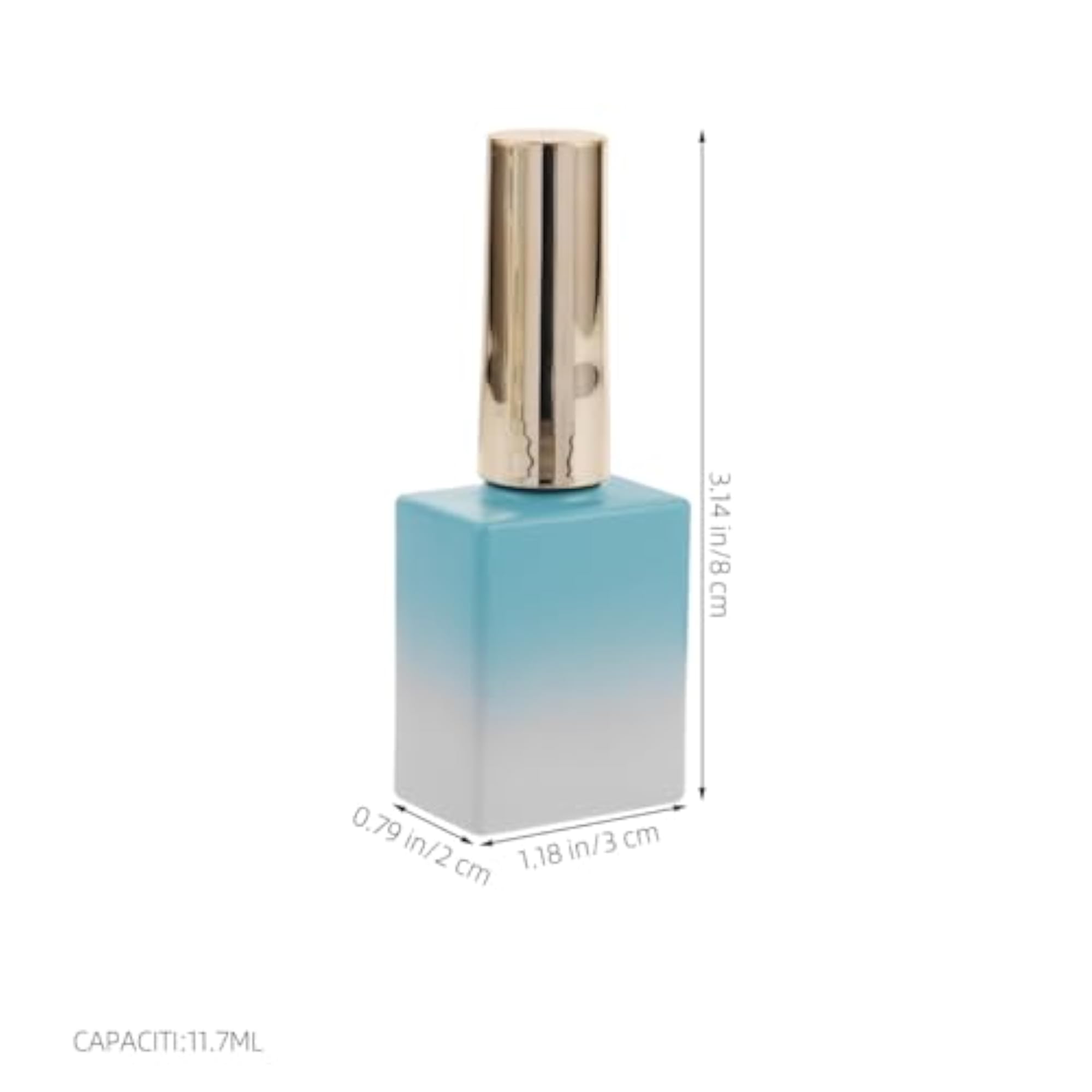 8Pcs Glass Nail Polish Bottles with Brush Caps, Refillable Containers