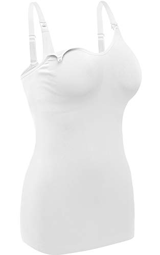 Women's Maternity Nursing Tank Tops with Built in Bra for Breastfeeding Camisoles Shirt 4Pack