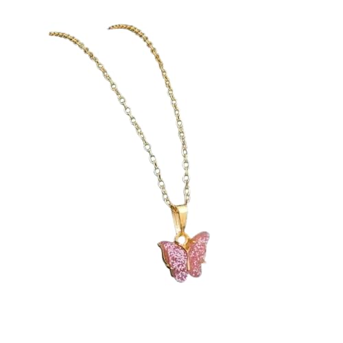 PIPALIYA Butterfly Pendant Necklace – Multicolor Chain for Women & Girls | Trendy Stylish Fashion Jewelry Gift for Birthday, Party & Casual Wear (PACK OF 1)