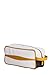 Leather Golf Set Cart Clubs Bag, Duffle Bag & Accessories Bag | Handmade to Order in Italy | Soft Pebble-Grain Waterproof Leather Elegant Luxury Golf Bags (White/Dark Brown/Yellow)