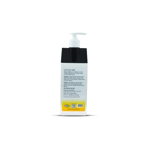 Image of Professional Honey & Almond Skin Moisturizer | Hydrating, Texture-Improving Cream for Men and Women | Non-Greasy Daily Skin Nourishment for All Skin Types (400ml)