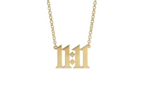 Angel Number Necklace - Spiritual Manifestation Jewelry - Numerology 14k Gold Pendant