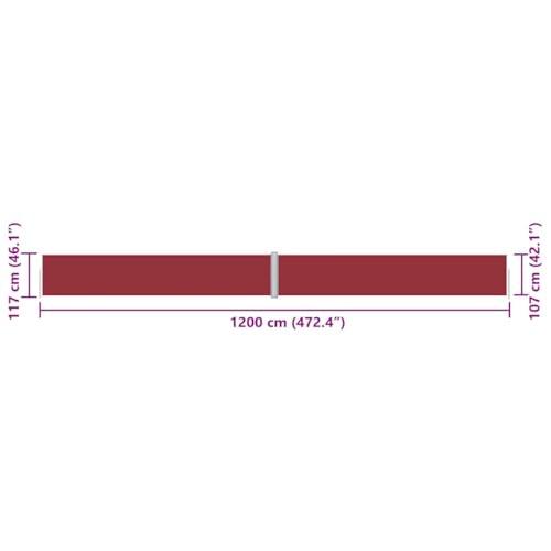 Store latéral extensible rouge contre le vent et les rayons UV - 8