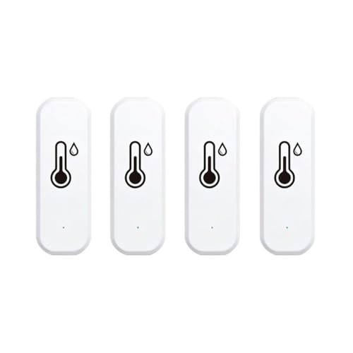 Zigbee Temperature and Humidity Sensor, 4 Pack, Smart Home Compatible, Zigbee 3.0, Multi-Room Group Control