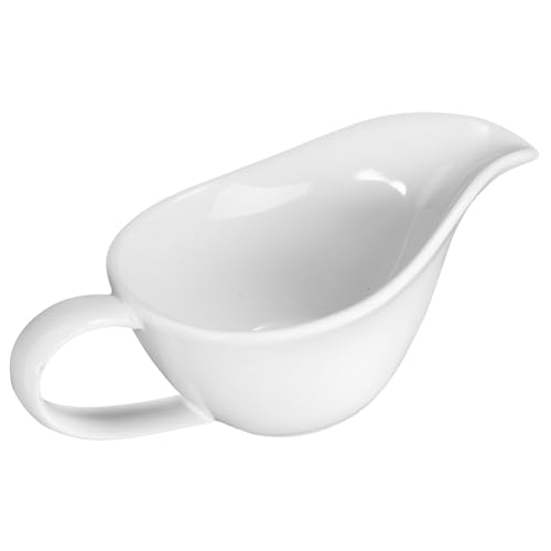 GLEAVI Ceramic Sauce Boat Elegant Porcelain Gravy Boat with Capacity for Serving Sauces Dressings Milk Lightweight Easy to Clean for Family Dinners Gatherings