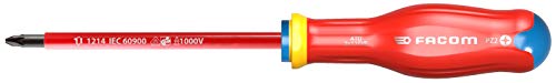 Facom ATD2X125VE TOURNEVIS PROTWIST® INOX isolé 1000 Volts pour vis cruciformes POZIDRIV® - lame ronde gainée