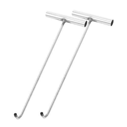 KOMBIUDA Lid Hooks 2 Stainless Steel Hooks t Shape for Heavy Duty Lifting and Rolling Door Use