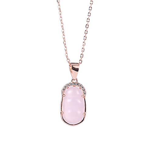 Collier en cristal rose plaqué pour femme qui ne ternit pas avec le temps