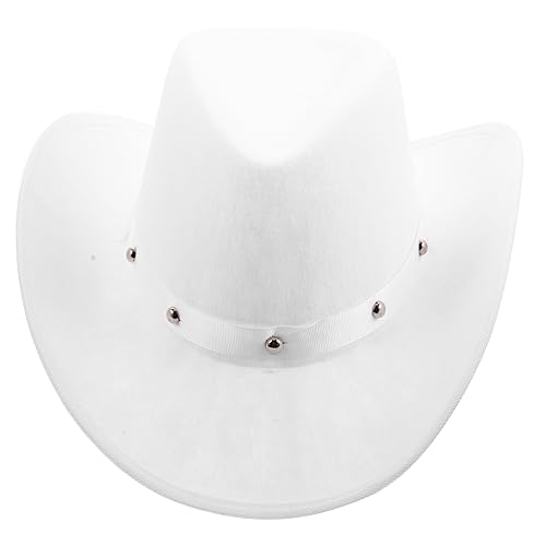 Chapeau de cowboy blanc en tissu non tissé portable style occidental