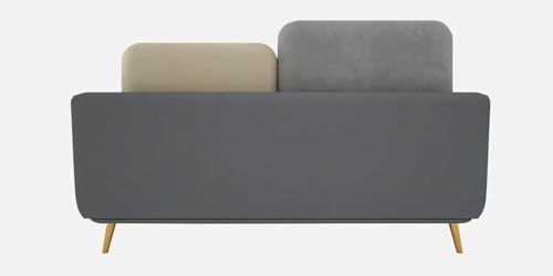 Image of Velvet Contemperory Sofa with Cushion Chaise Lounge Sectional Sofa Perfect for Living Room & Bedroom Guests Home & Office (Grey & Beige, Two Seater)