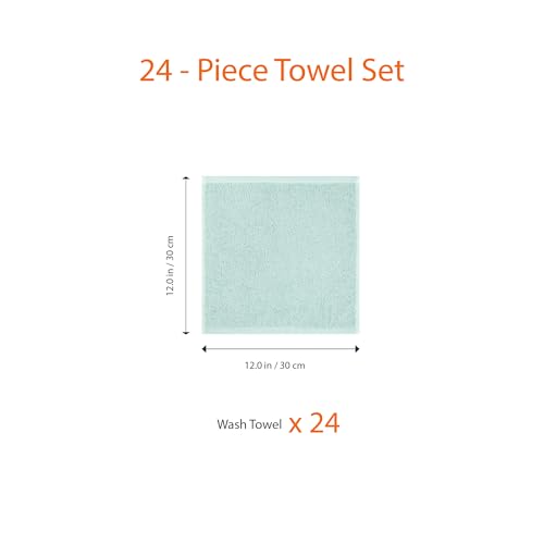 image for Amazon Basics face Towels for bathroom, 100% Cotton Extra Absorbent wa