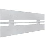 DHOME Cabecero de Madera reciclada DM Horizontal Ancho Cama Palets Herrajes incluidos (90x46 Horizontal Ancho, Blanco Rústico)