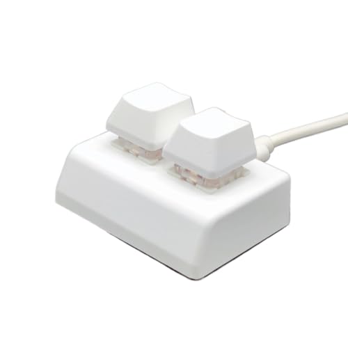 Xiraivke USBキーパッド、2キーコピー&ペースト、ワンキーパスワード、マルチキーコンビネーション、カスタムショートカット、音ゲー変更キー、片手キーボード有線接続、オフィス/ゲーム/作業制御に適しています (ホワイト-茶軸)