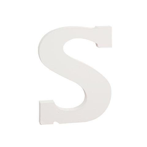 Courier Font White Color Wooden Letter S (6 Inches) Courier Font White Color Wooden Letter S (6 Inches)