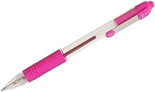 Zebra Pen Z Grip Pink Pens Ballpoint, Smooth & Comfortable Ballpoint Pens with Pocket Clip, Retractable Ballpoint Pens with Pink Ink, Reliable Biro Pens Multipack for Everyday Use - Medium Point, 12pk