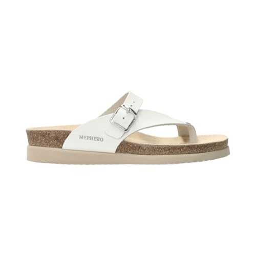 Mule Helen Mephisto cuir blanc sandale plate femme confortable