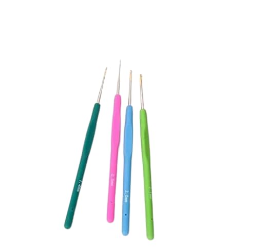 MOOLYAVAAN Products Crochet Hooks Knitting Needles Kits DIY Yarn Weave Craft Tools Crochet Set with Ergonomic Brown Plastic Handle Marked Different, Fine Work (Multicolor, NO. 11, 3.00mm)-image-31