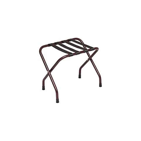 Mabel Home Metal Foldable Luggage Rack, Suitcase Stand with Nylon Straps, 5 Models & 3 Colour, For Hotel, Bedroom, Guest Room, Closet (200 Burgundy) Cover