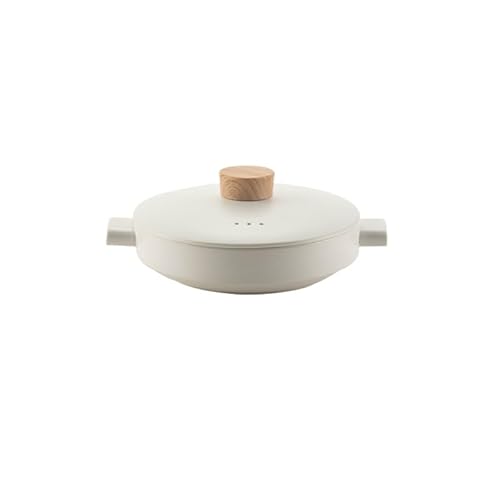 VEKAZ家庭用セラミックキャセロール蒸し器セット 竹製多層蒸籠付き スープポット・シチューポット 石焼き砂鍋と 陶器鍋 耐熱 蓋付き和石鍋 煮る 茹でる 炊く 沸かす キッチン調理器具 兼用 ホテル・家庭両用途 蒸し料理・スープ調理に最適 (大きい,ホワ