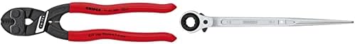 KNIPEX - 71 01 200 Tools - CoBolt Compact Bolt Cutter (7101200), 8-Inch & Teng Tools 19mm x 22mm OR 3/4 x 7/8 12 Point Double Ended Socket Ratcheting Podger Scaffold Spud Wrench - PGW1922