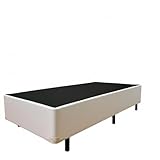 Cama Box Solteiro 88 com Pés de Madeira (Corino, Branco)