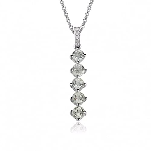 Collier améthyste verte naturelle hypoallergénique en argent pour peau sensible