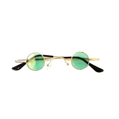 Lunettes de soleil rondes en métal précieux style steampunk vintage de haute qualité
