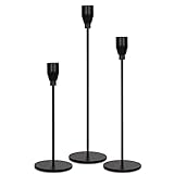 Black Candle Holder Set of 3, Matte Candlestick Holders for Taper Candles Candle Stick Holders Set f