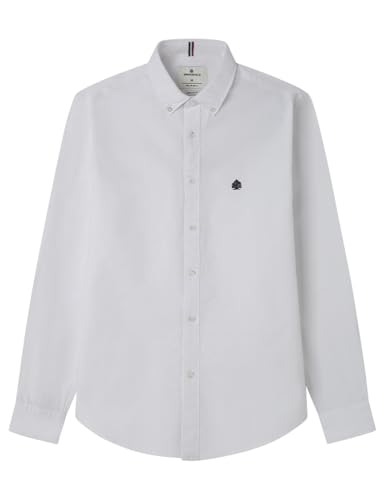 Springfield Oxford Original con Bordado De Árbol. 100% Algodón Bci, Blanco, L