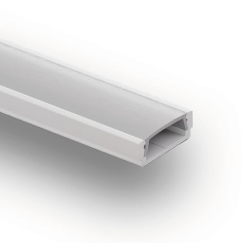 INNOVATE LED Profil 2m Weiß 1 Stück [Aluprofil inkl. Diffusor Milchig] Kühlkörper LED Streifen 2m I Indirekte Beleuchtung Wohnzimmer I Alu U Profil Lichtleiste Indirekte Beleuchtung Decke Küche