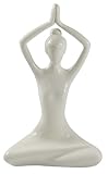  Statuette en Porcelaine Posture du Lotus Anjali Mudra Blanc brillant 20 cm