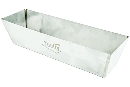 Toolty Stainless Steel Plasterers Mud Pan - 14" - 360mm - for Holding Mixing Plastering Drywall Grouting Jointing - DIY - TLTY-4901