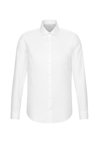Chemise business Seidensticker pour homme - Coupe ajustée - Infroissable - Col Kent - Manches longues - Poignets à revers - 100 % coton