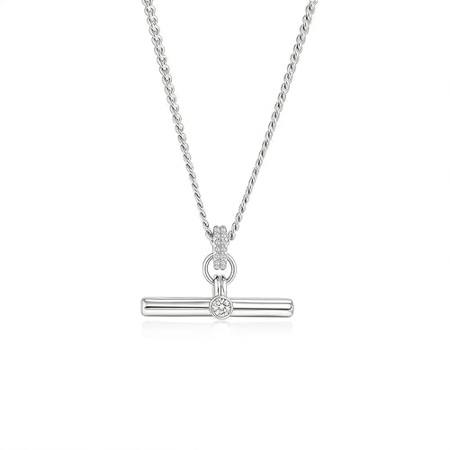 Image of Jeulia 14K Gold Plated Necklaces for Women, Dainty Paperclip Chain Choker T-Bar Layered Stackable Gold Necklace Jewelry Gifts