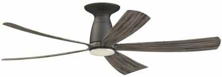 Miniatura 4 de Kute - Ventilador de techo empotrado de 5 aspas con kit de luz, 15.94 pulgadas de alto y 52 pulgadas de ancho, acabado gris mate, madera desgastada