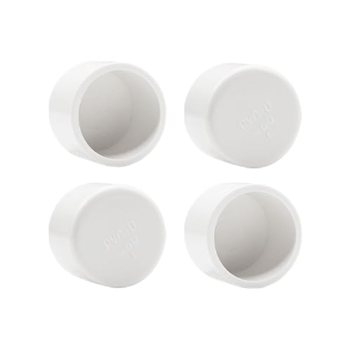 HayEastdor 4PCS 1.5inch PVC Cap Pipe Fitting White PVC Pipe End Caps Plug Adapter SCH40 Socket Fittings 1.5