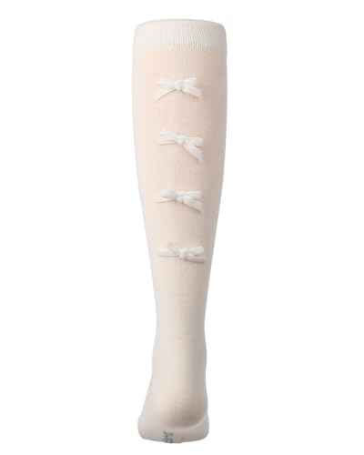 MeMoi Girls Cotton-Rich Back Bow Trimmed Knee Sock
