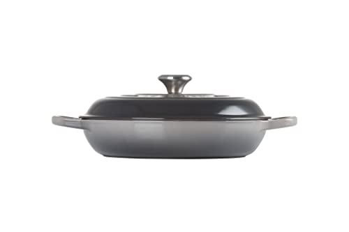 Le Creuset Signature Enamelled Cast Iron Shallow Casserole Dish With Lid, 30 cm, 3.5 Litres, Flint, 21180304442430
