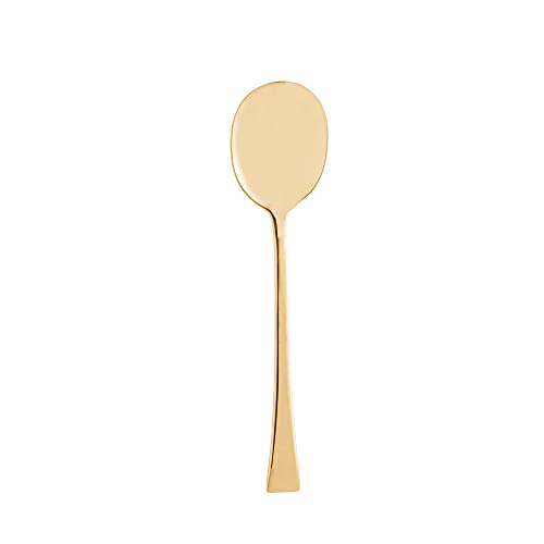 CJ 2PC COLHER E GARFO AÇO INOX P/SALADA BERNA DOURADO