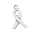 BULK 100 Awareness Ribbon Antique Silver Tone Charms - SC1471