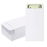 PATIKIL 100 Stück Kleine Briefumschläge 88,9x165mm, Bargeldumschlag für Schecks, Bargeld, Briefe, Tickets und Rabattcoupons, Weiß