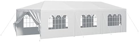 Miniatura 8 de Devoko Tienda de campaña resistente al aire libre de 10 x 30 pies, tienda de campaña impermeable para fiesta de boda con protección UV y paredes