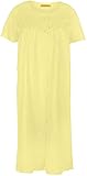 Ezi Women's Short Sleeve Cotton-Rich House Dress Duster,M,Lemonade