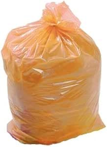 Sterling Bargains Orange Colour Coded 'Refuse/Bin Liners Sacks Clinical Waste Bags - Size 457 X 724 X 965 Mm - 90Litre British Made (50)