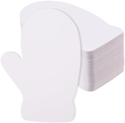 MixTeach 200 Pcs Mitten Cutouts 4 Inch Paper White Mitten Shaped ...