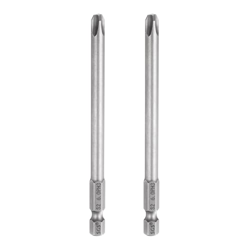 sourcing map Lot de 2 embouts de tournevis cruciformes PH3 à tige hexagonale de 100 mm de long, tige de 0,6 cm, forets à tête cruciforme magnétique en acier S2, tournevis industriel pour outils