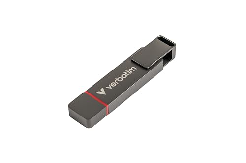 Verbatim Dual QuickStick, 128 GB, externe 3.2 Gen 1 USB-C/USB-A SSD, High-Speed USB Stick bis zu 530 MB/s, extrem schneller Speicherstick für Handy, Laptop, PC und Notebook