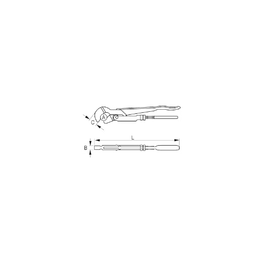 Llave de tubo modelo sueco boca curvada 2"